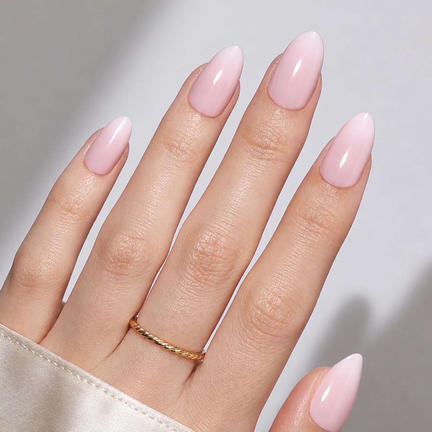 WiniBeauty Pink Ombre Almond Press On Nails