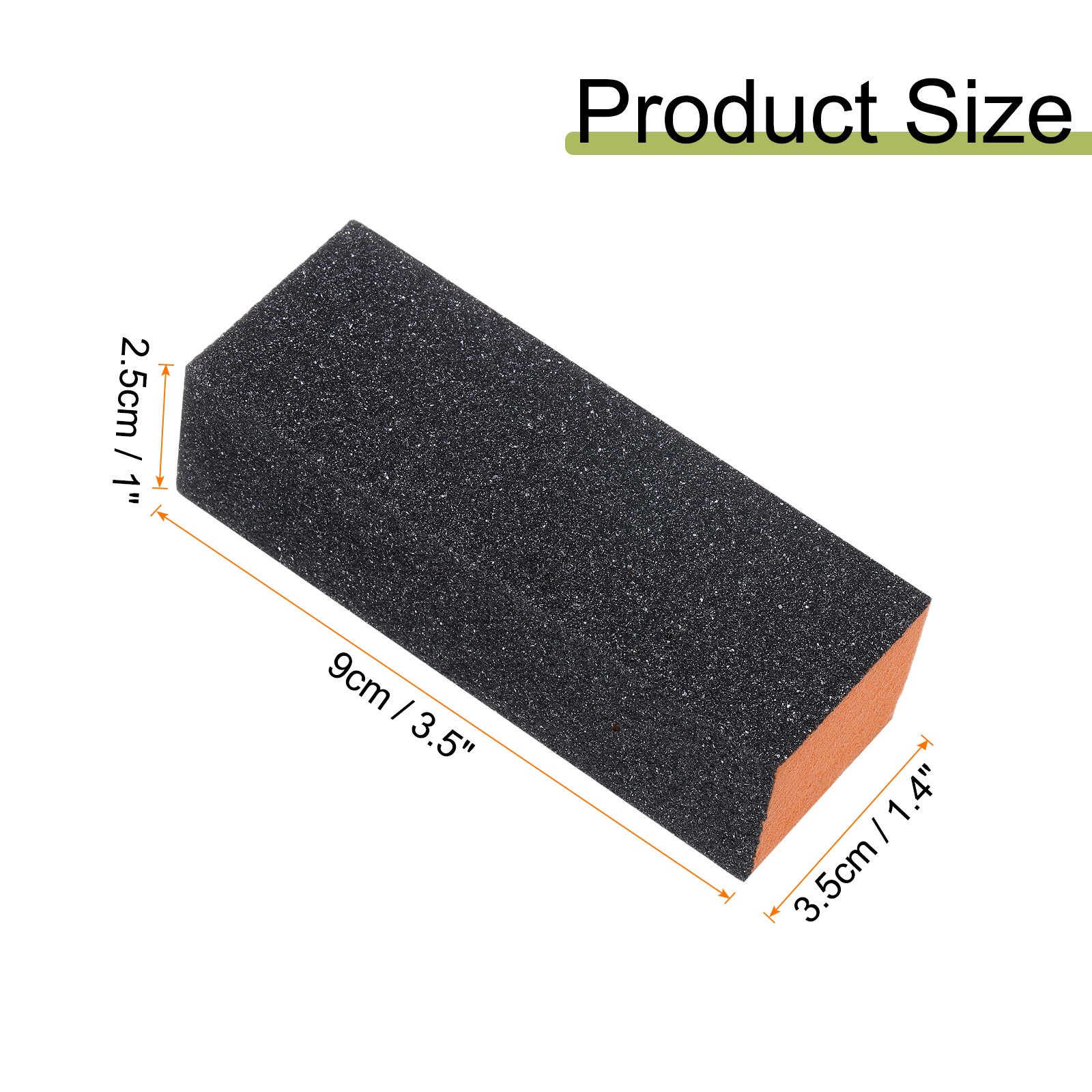 5pcs Nail Buffer Block 60/80/80 3 Sided Grit Nail File for Nail Buffing, Orange