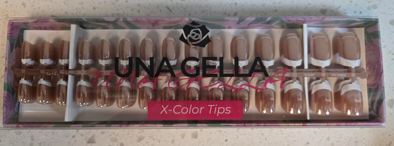 UNA GELLA French Tip Press On Nails 150 pcs 15 sizes NIB