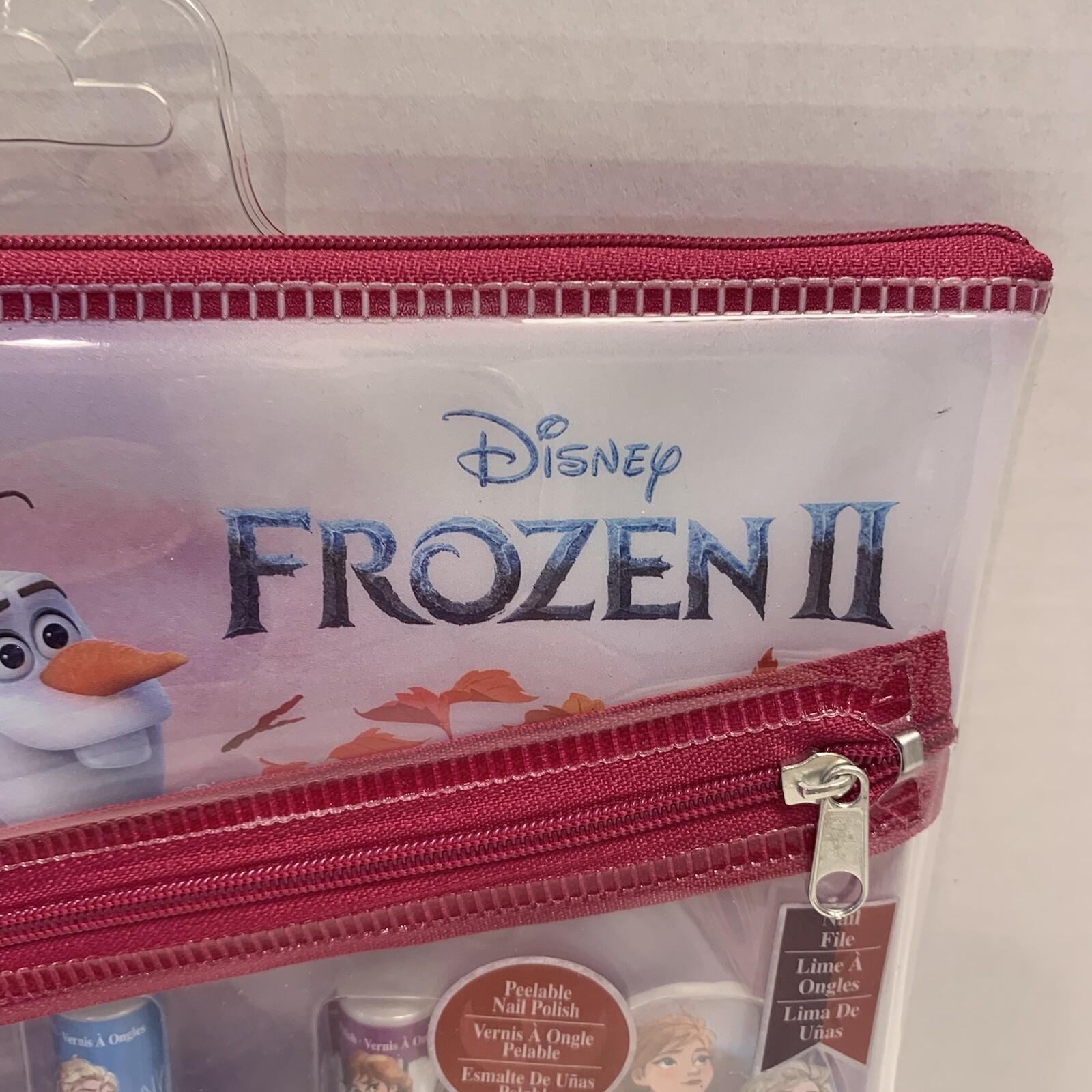 Townley Disney Frozen Non-Toxic Nail Polish Set In Zipper Pouch 8”x6”