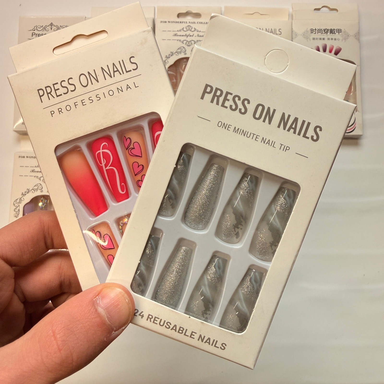 Lot of 10 Pack of 24 New False Press On Nails Assorted Designs and Colors №N6