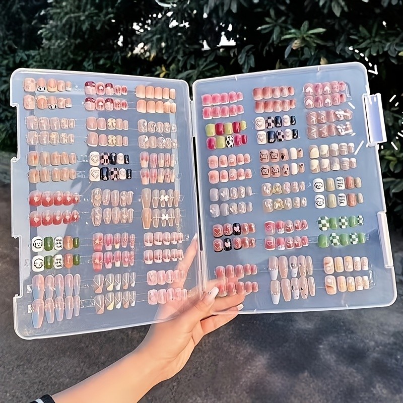 240 Pieces of Nail Art Random Combination Set, Reusable Fake Nail Patch Nail Art