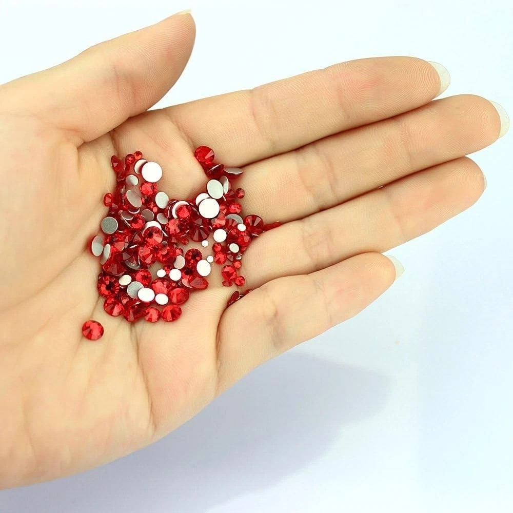 1200 Pcs Siam Red Flat Back Rhinestones – Perfect for All Craft Projects