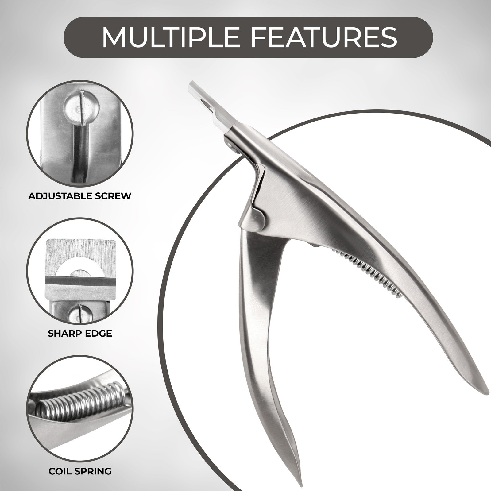 Acrylic Nail Clipper Scissor– U-Edge False Nail Cutter Manicure Tool for Tips