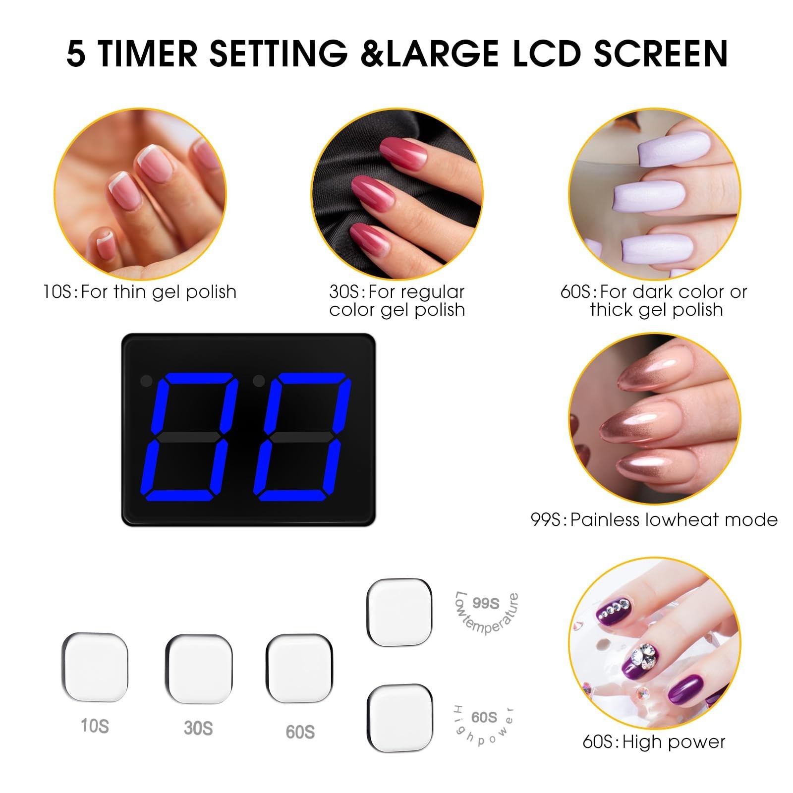 48W Rechargeable UV LED Nail Lamp Faster Wireless Nail Dryer Gel Po… Fast Ship