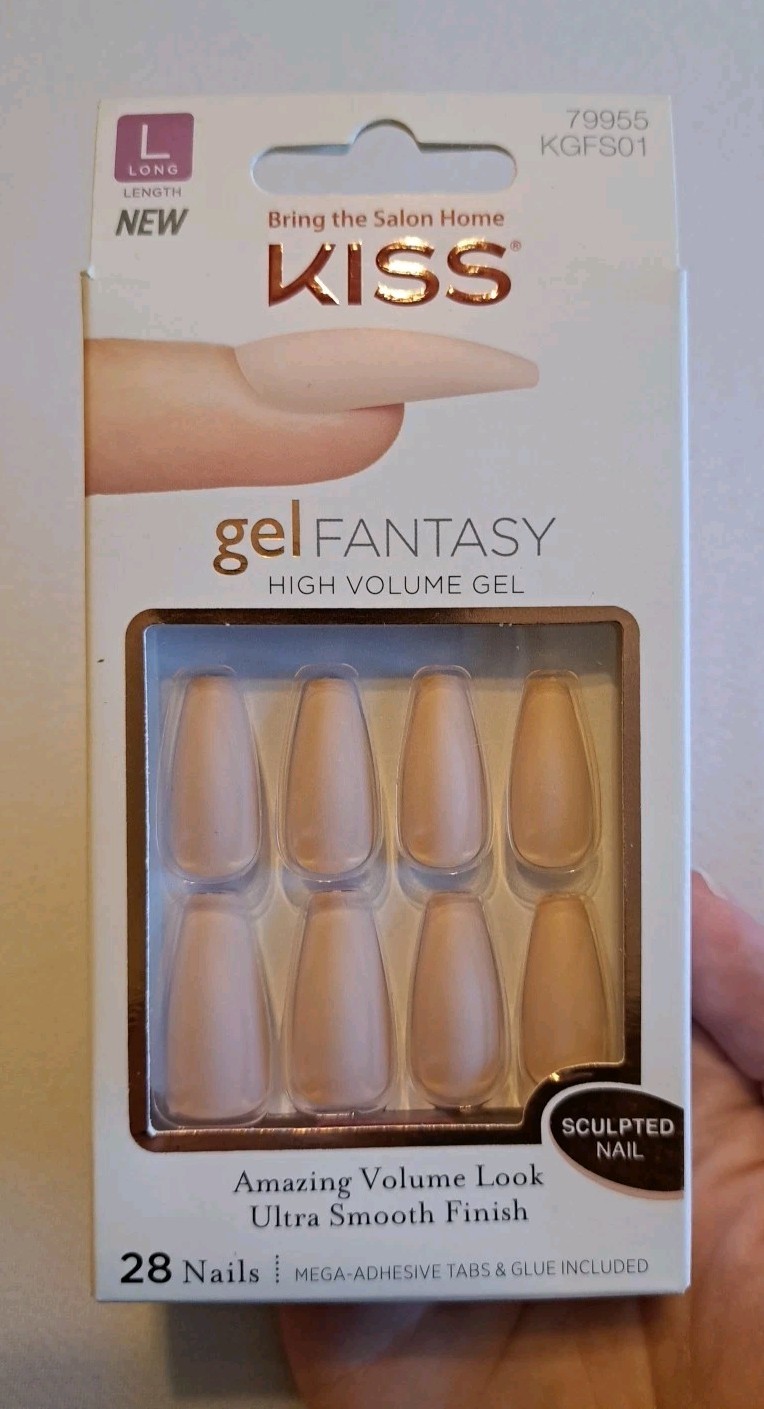KISS Gel Fantasy LONG Nails Coffin Shape “4 the Cause”