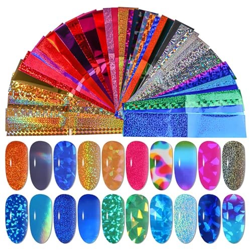 Holographic Nail Foil Laser Metallic Broken Glass Transfer Foil Nail Style 1