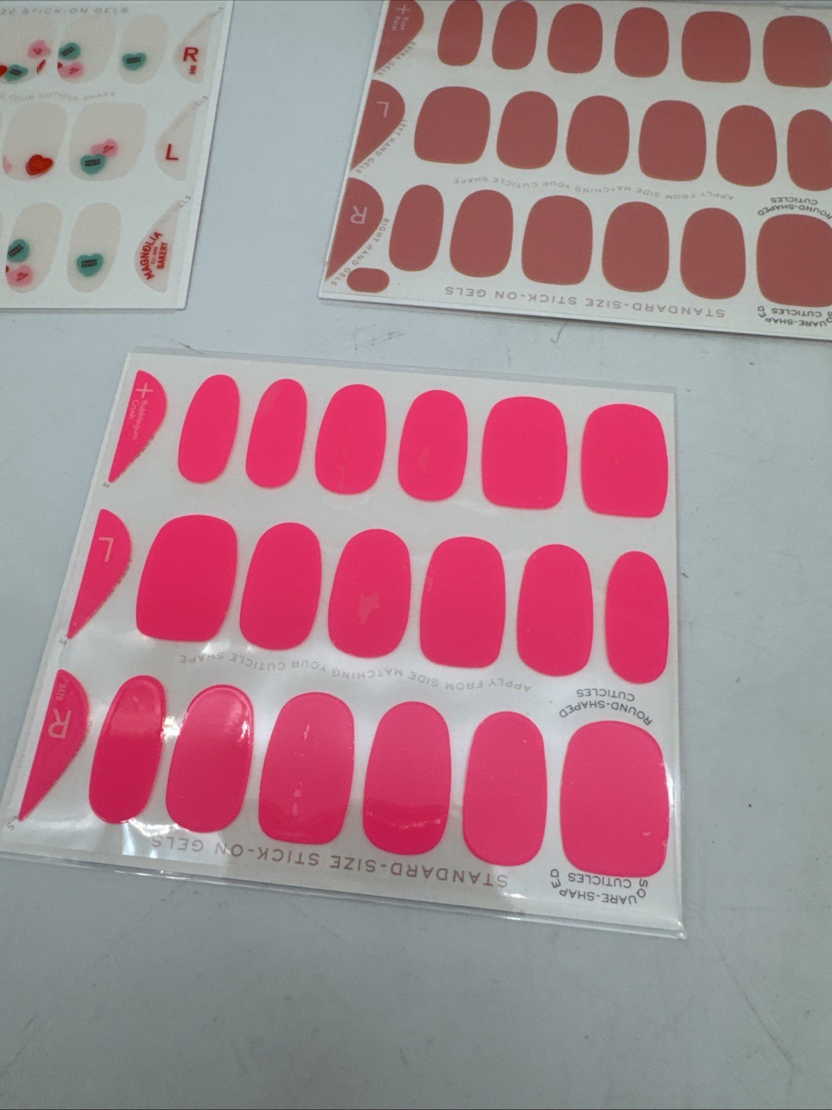 ManiMe Stick-On Gels Press-On Nails Lot 6 Pink Vegan Cruelty-Free