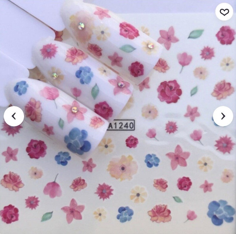 Flower, Floral Nail Art Water Decals DIY Nail (Group 7)