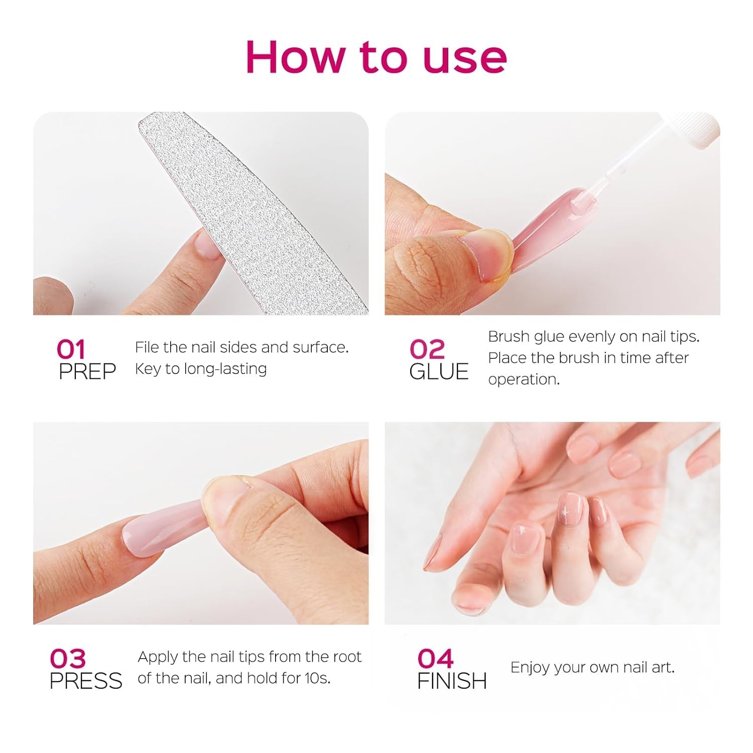 Professional Nail Glue – 7ml Fast-Drying Brush-On Adhesive for Perfect Nails
