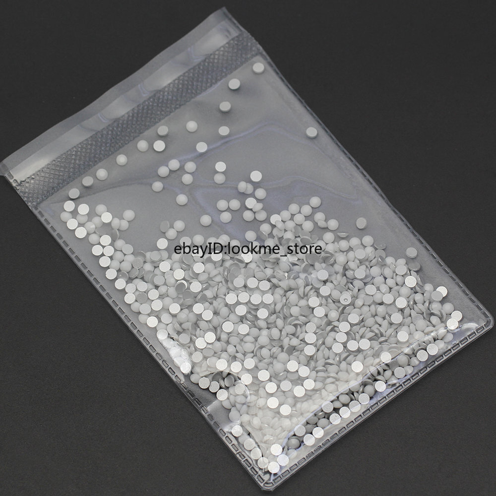 1440pcs Crystals Porcelain White Rhinestones FlatBack Gems for 3D Nail Art Decor