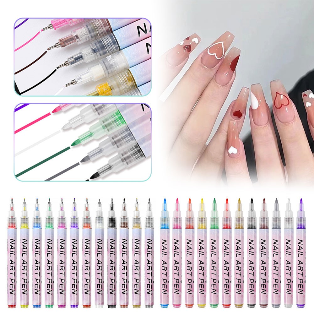 12Pcs/Set 3D Nail Art Drawing Pen Waterproof Painting Liner Drawing Embellishing