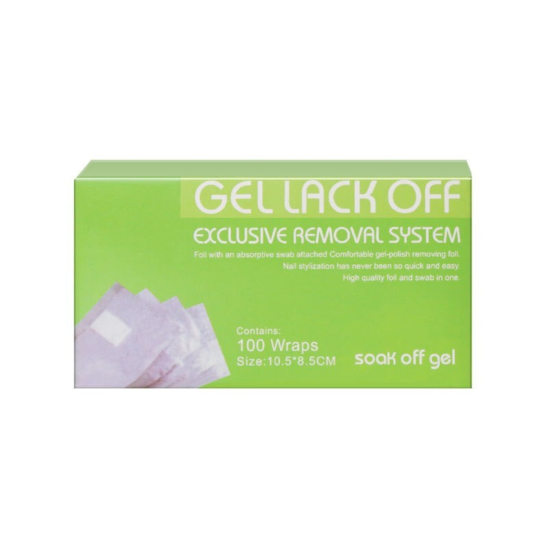 Gel Nail Polish Remover Soak Off Foil Removal Wraps with Cotton Pad 100pc