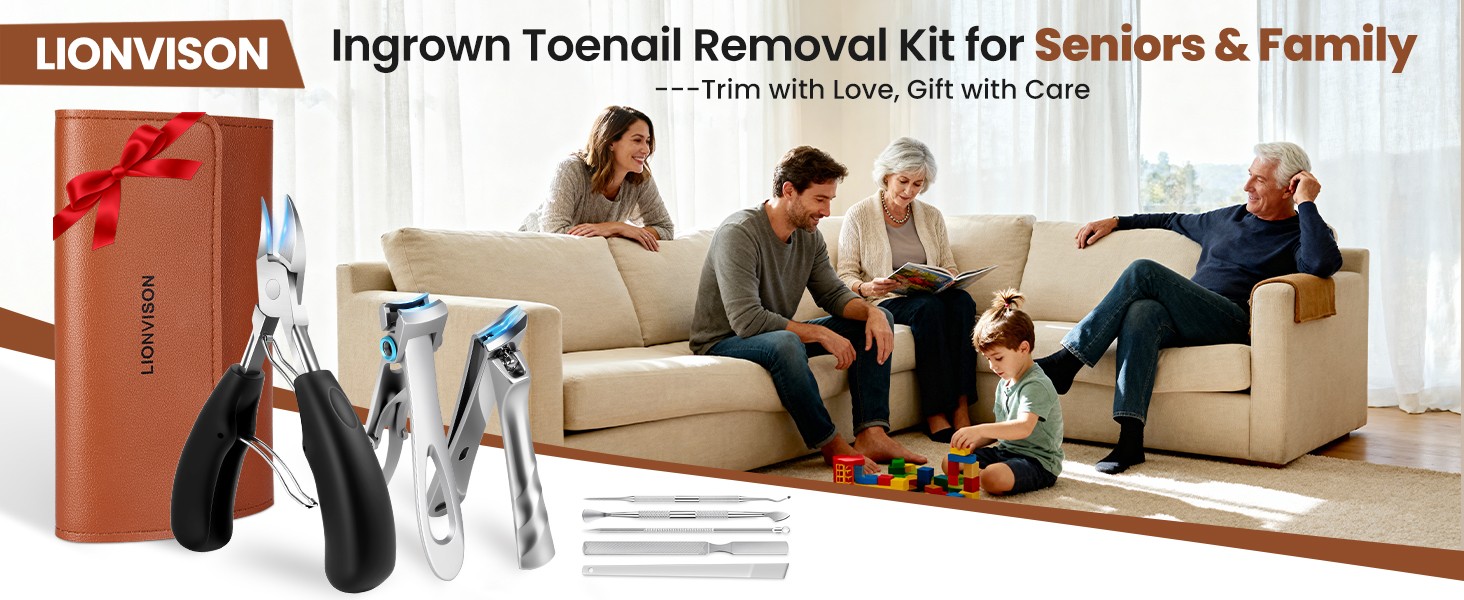 Ingrown Toenail Removal Kit: 8 Pcs Professional Toenail Clippers for Thick