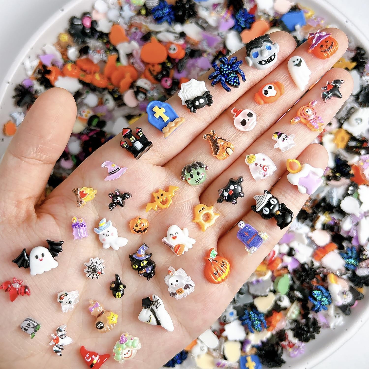 WBRRFJJ w-12 Halloween Nail Charms
