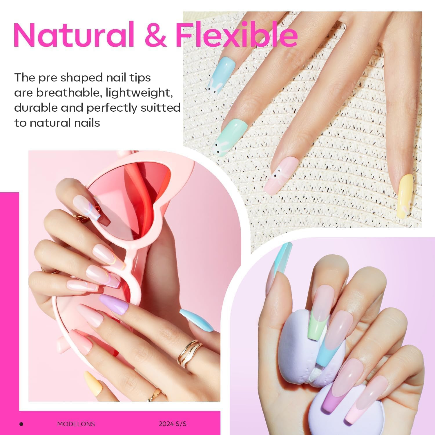 Gel Nail Kit, Fake Nails Long Coffin, 9-In-One Glue Prep Dehydrator & Portable M