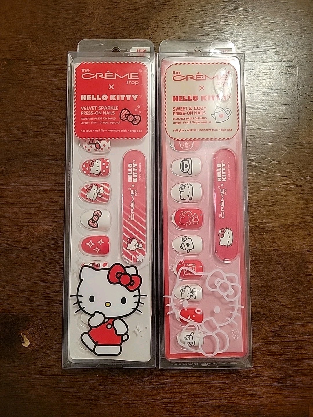 Hello Kitty Press-On Nails Velvet Sparkle & Sweet and Cozy by The Creme Shop