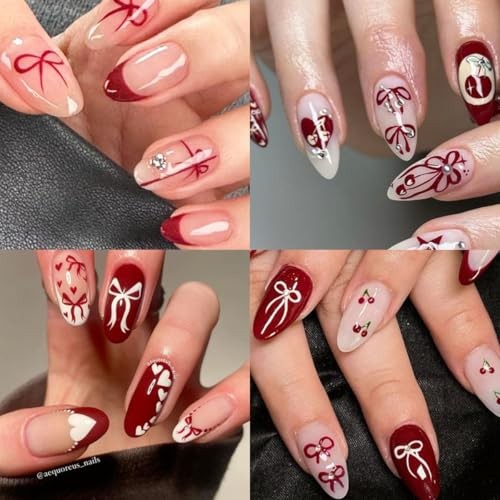 6 Sheets Rhinestones Bow Nail Stickers for 3D Self-Adhesive Bow Nail Stickers-5