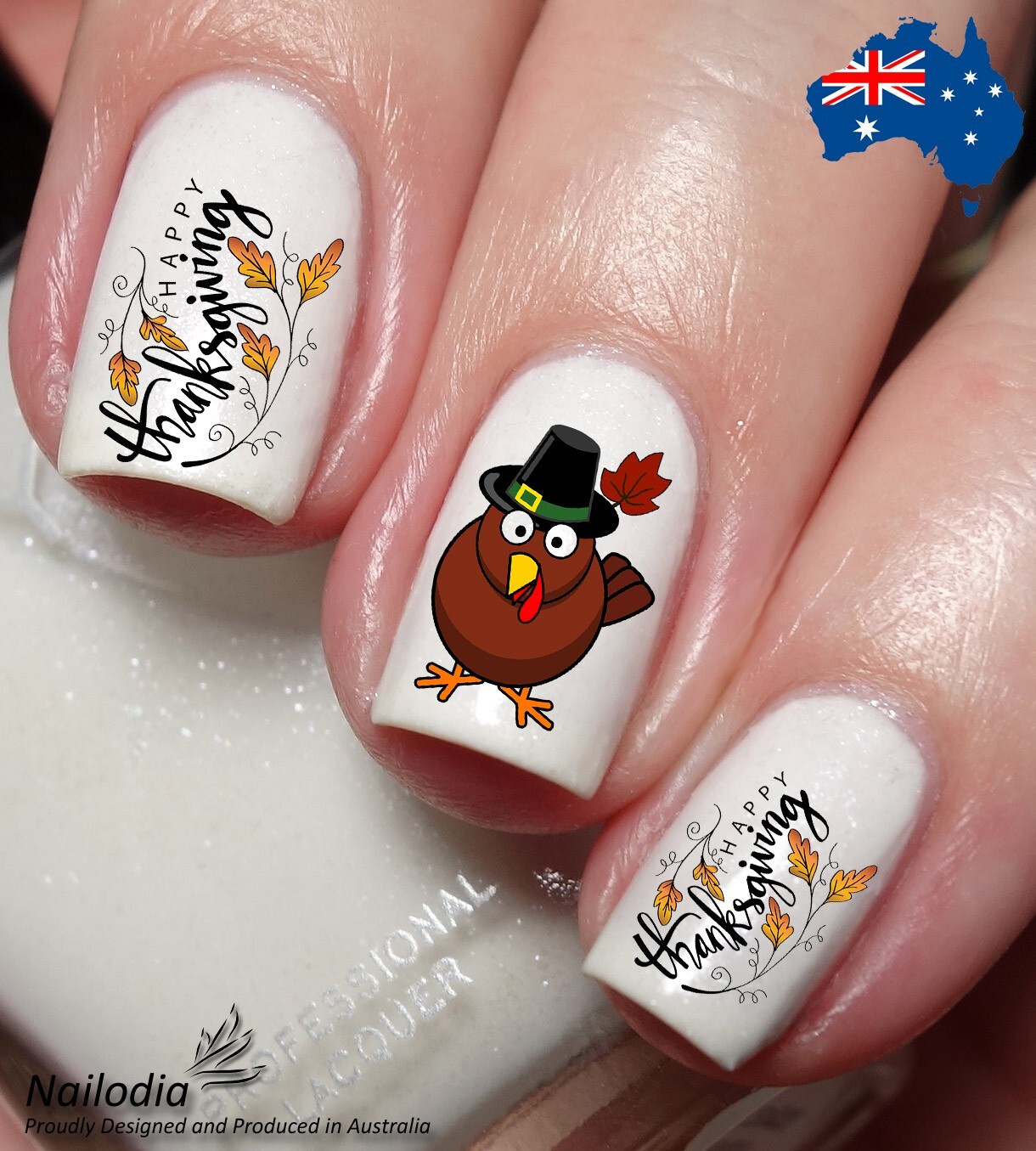 Thanksgiving Turkey Nail Art Decal Sticker Water Transfer Slider