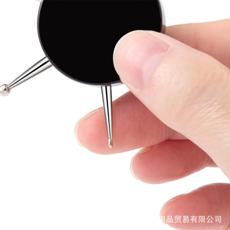 3Pcs Black 6-In-1 Circular Dotting Tools – Professional Nail Art Pens for Dot