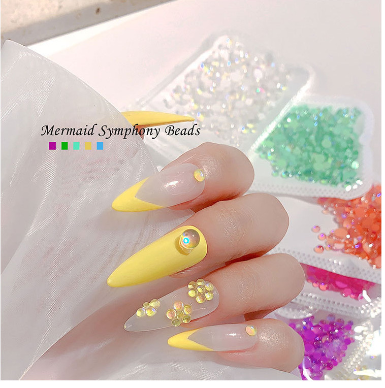 300Pcs Mermaid Symphony Beads Nail Art Case Décor Charms Rhinestone Flatback DIY
