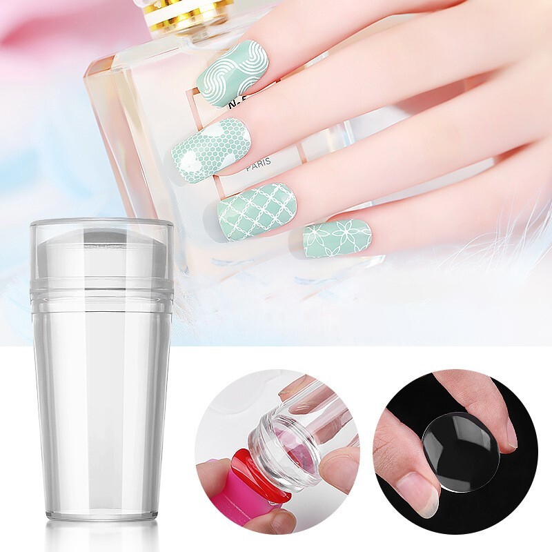 Estampador Uñas Silicona Uñas Francesas Plantilla Doble Cabezal Manicure Nuevo