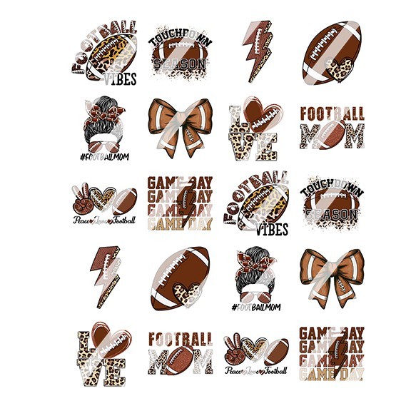 Sports Football Mom Nail Art Decals – Waterslide Nail Decals – Design #4