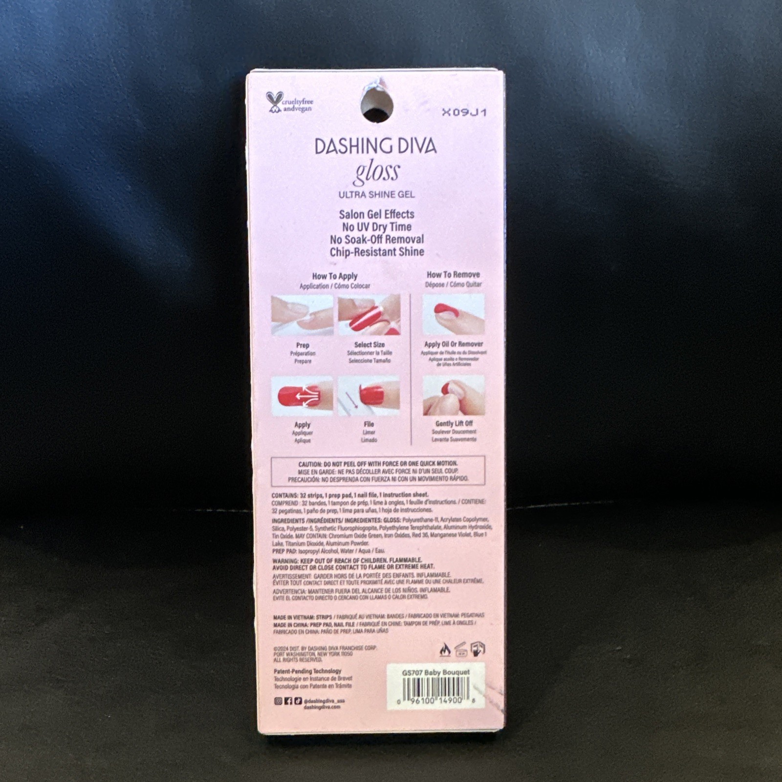 Dashing Diva Gloss Ultra Shine 32 Gel Nail Strips GS707 Baby Bouquet
