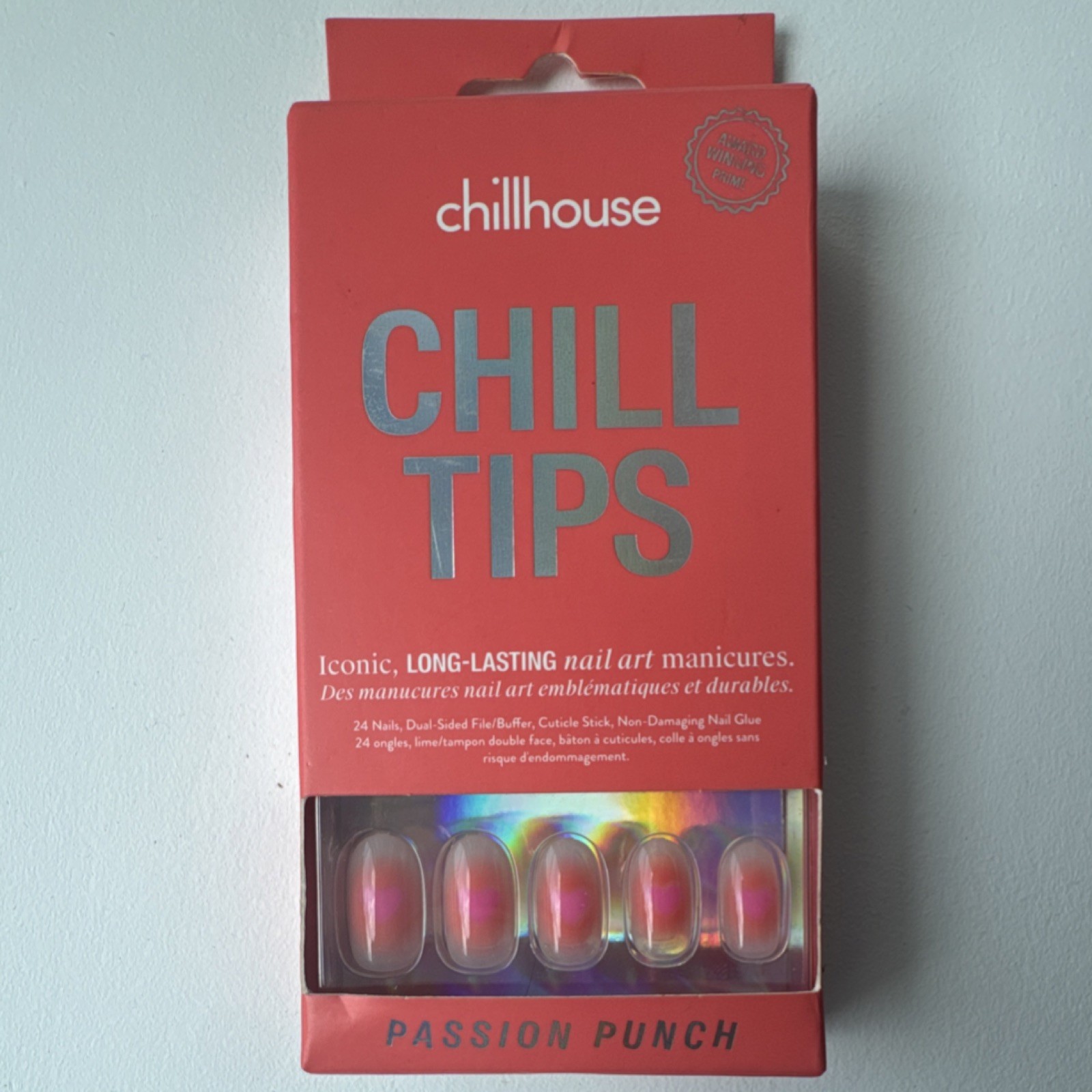 chillhouse CHILL TIPS Press-On Nails “Passion Punch” Short Oval Glue Included