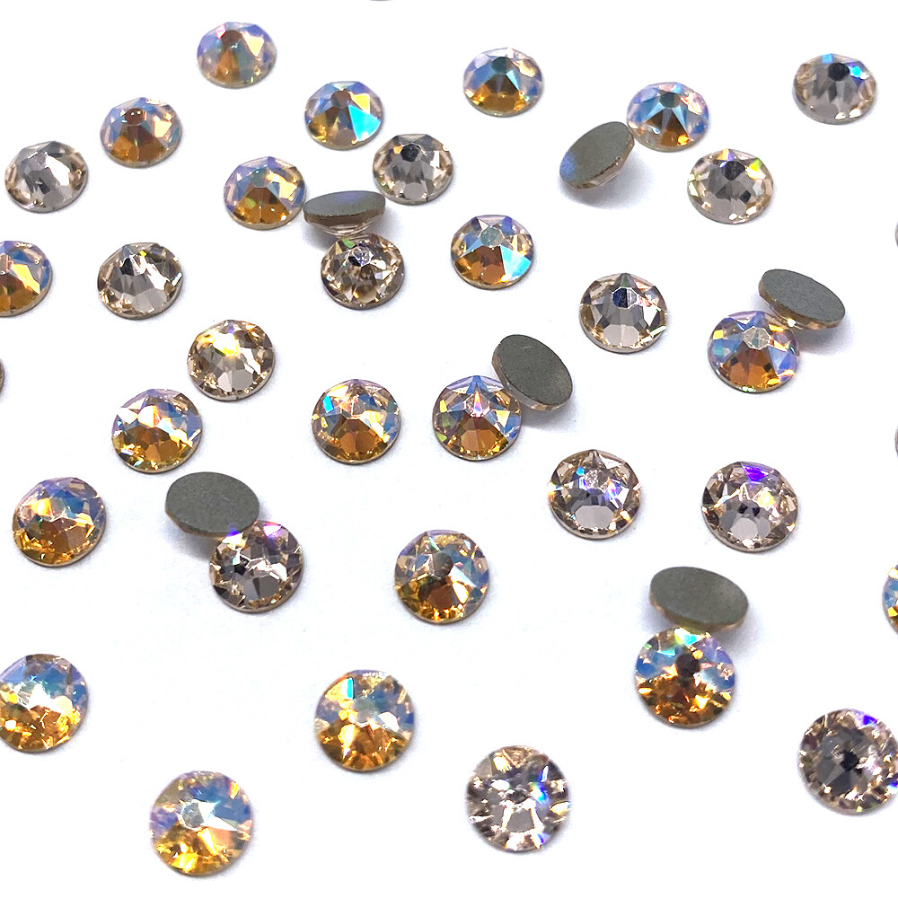 Swarovski 2058/2088 crystal flatbacks round nail arts SILK SHIMMER Combo Mix