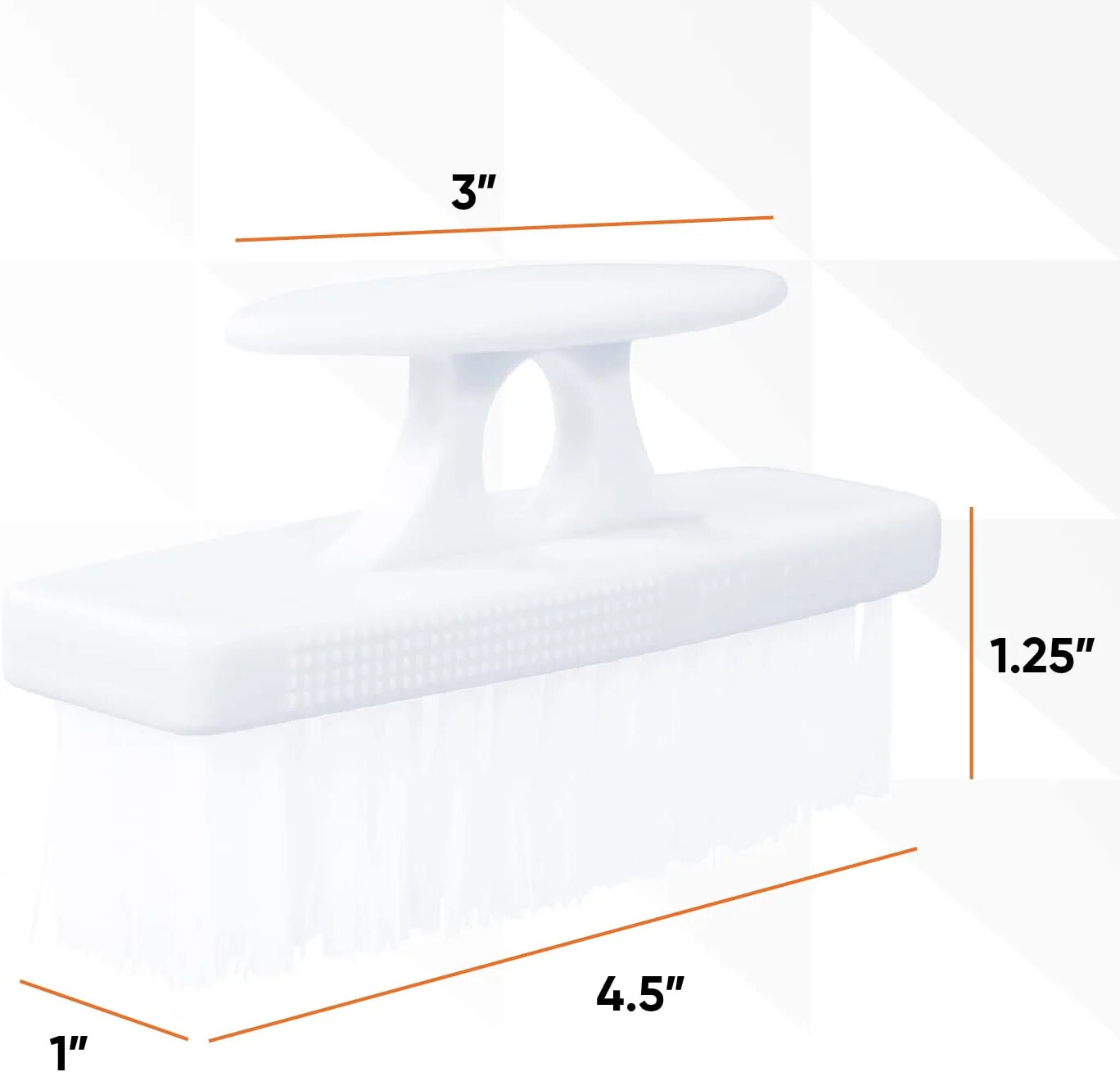 Superio Nail Brush Set 3 Pack Cleaner with Handle Durable Brush Scrubber – White
