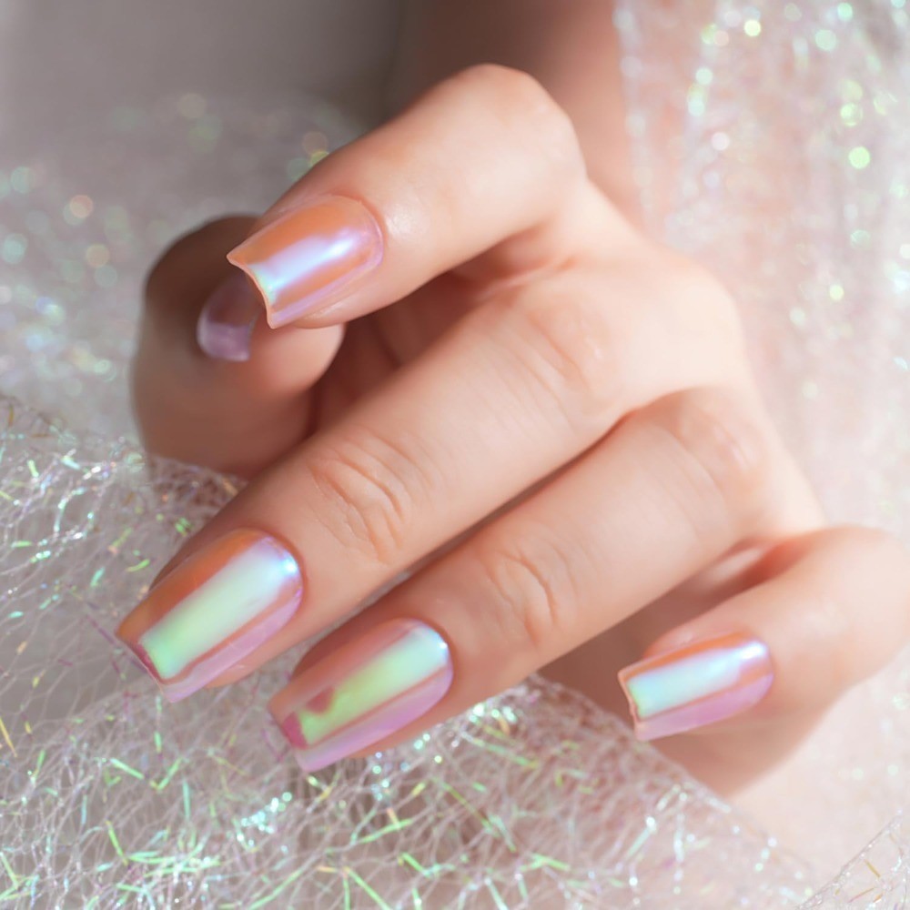 Mermaid Unicorn Chrome Nail Powder Aurora Iridescent Chrome Powders for Nails