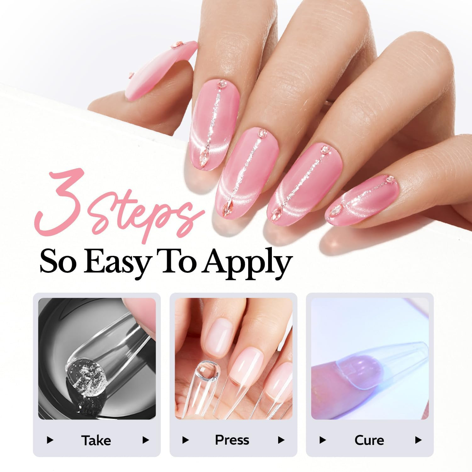 AZUREBEAUTY Solid Nail Glue Gel for Nail Tips, 30G Gel Nail Glue for Acrylic