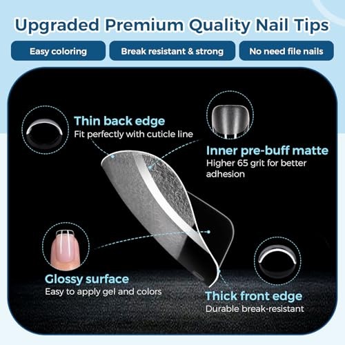 Extra Short Square Nail Tips – 240pcs 15 Sizes Soft 240pcs Extra Short Square