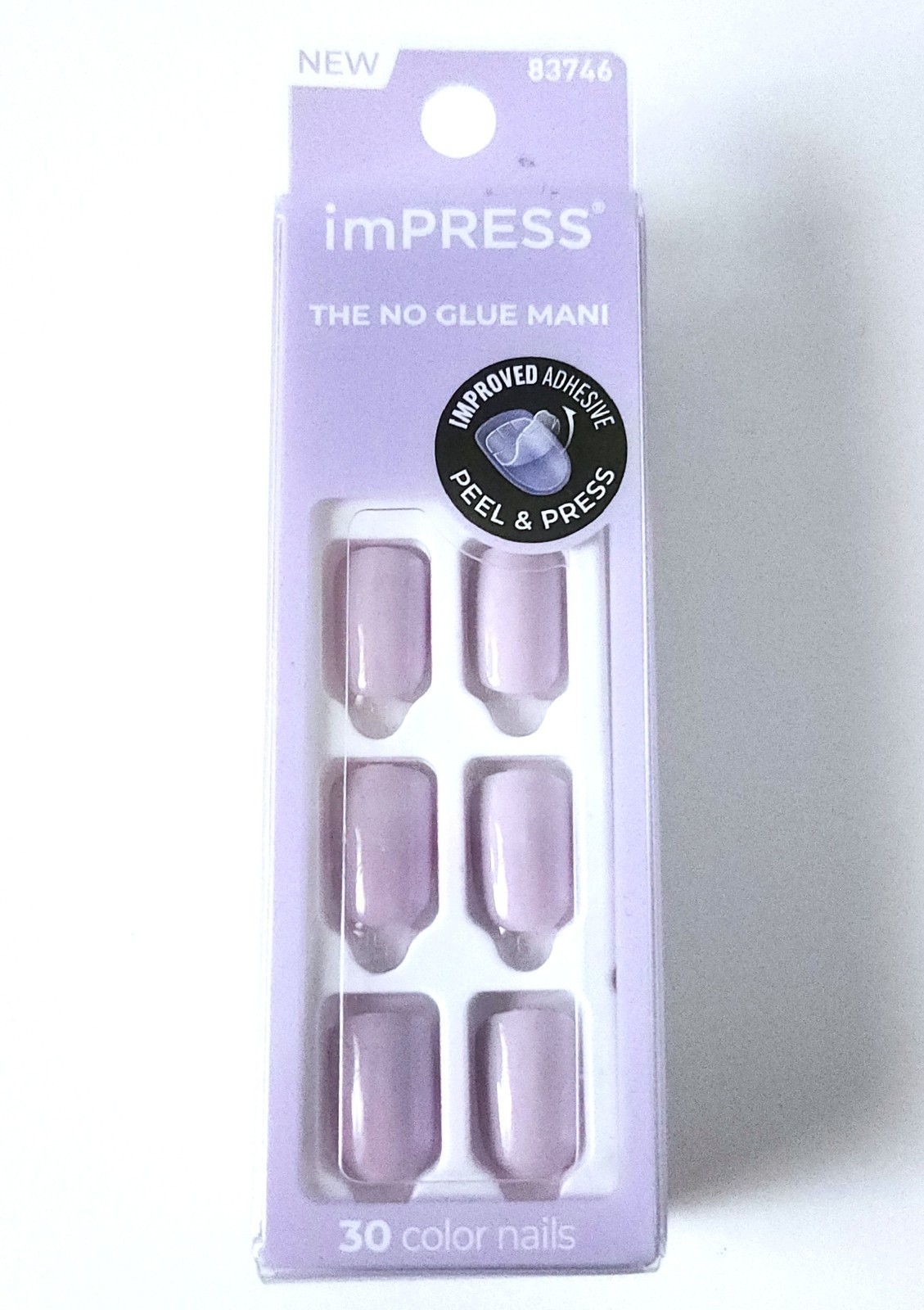imPRESS Press-On Nails Light Purple Short Squoval 30ct No Glue KISS