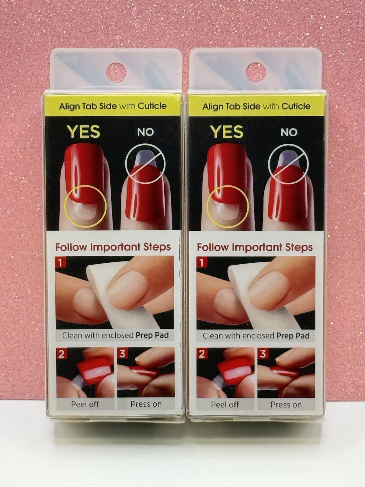 Kiss imPRESS No Glue Press-On Nails Manicure Short Mauve Taupe Glitter Lot Of 2