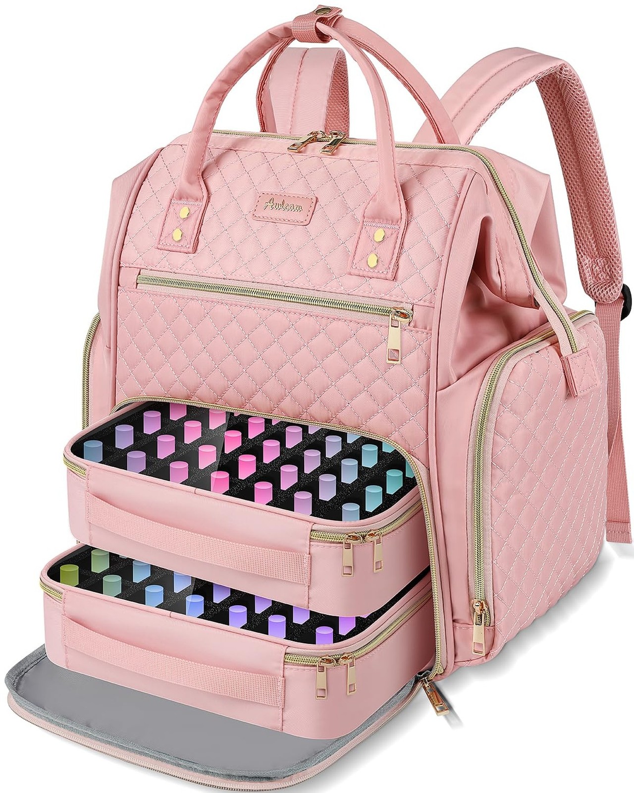 Large Nail Polish Organizer Bag Backpack Holds 70+ Bottles(15ml/0.5 fl.oz) UV…