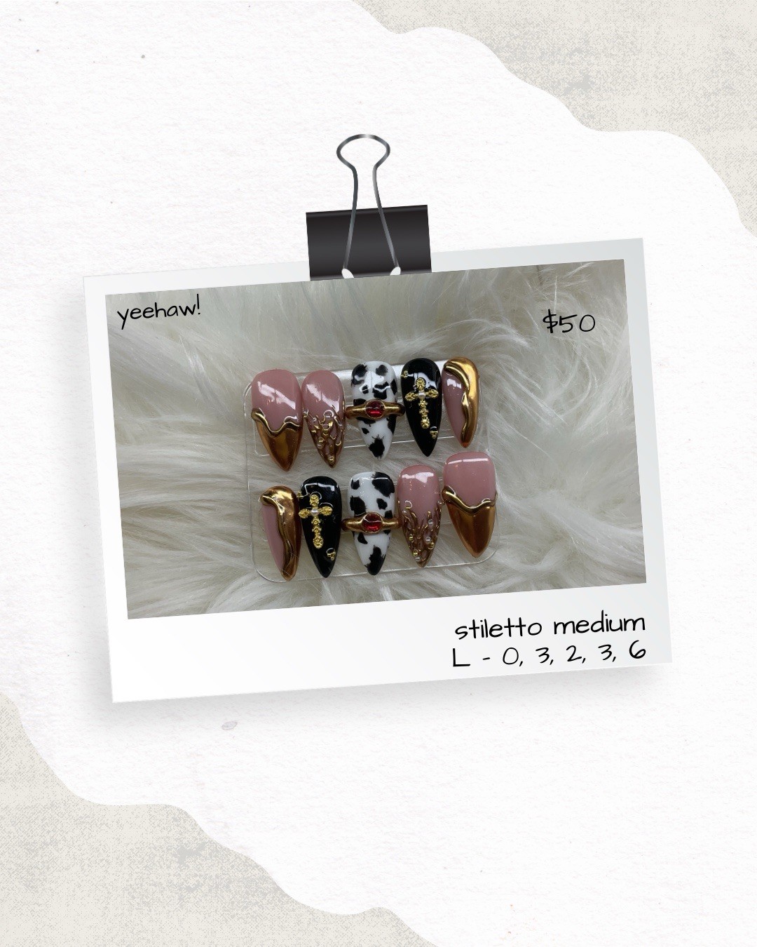 Custom Gel Press-On Nails Handmade 10-Piece