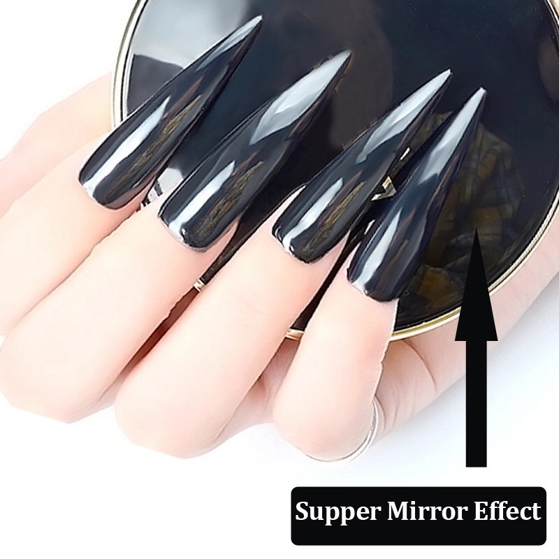 BLACK Nail Mirror Powder NEW ARRIVAL Real A+ Grade Chrome Effect Pigment (y10)
