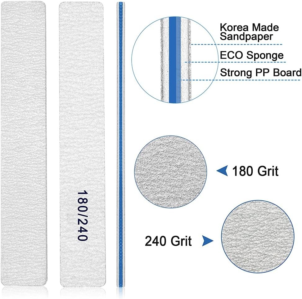 Nail Files-Nail File for Acrylic Nails 100/100 Grit, Nail Files Emery