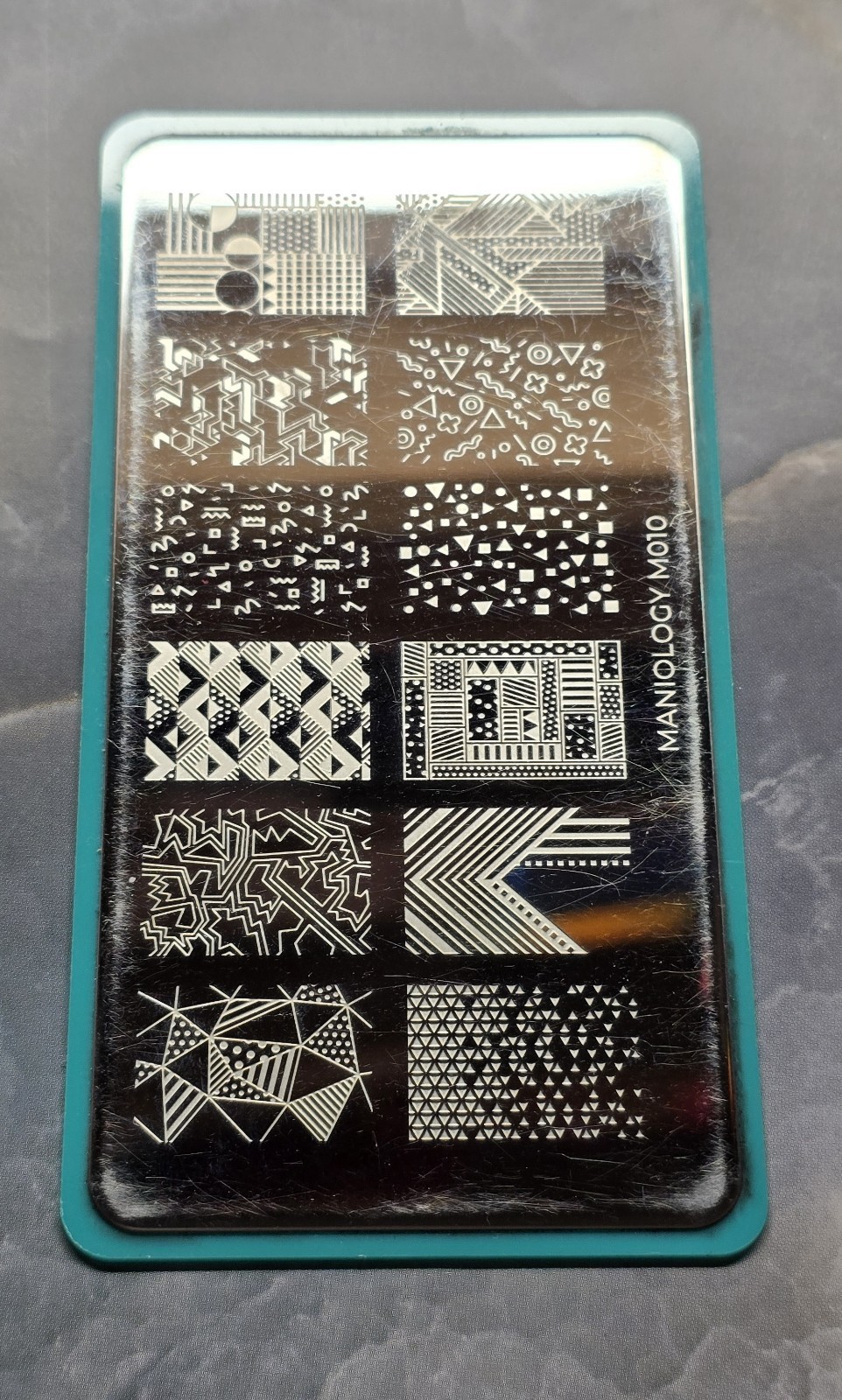 HTF Maniology M010 70 80’s 90’s Vintage Retro Crystal Sprinkle Shapes Nail Stamp