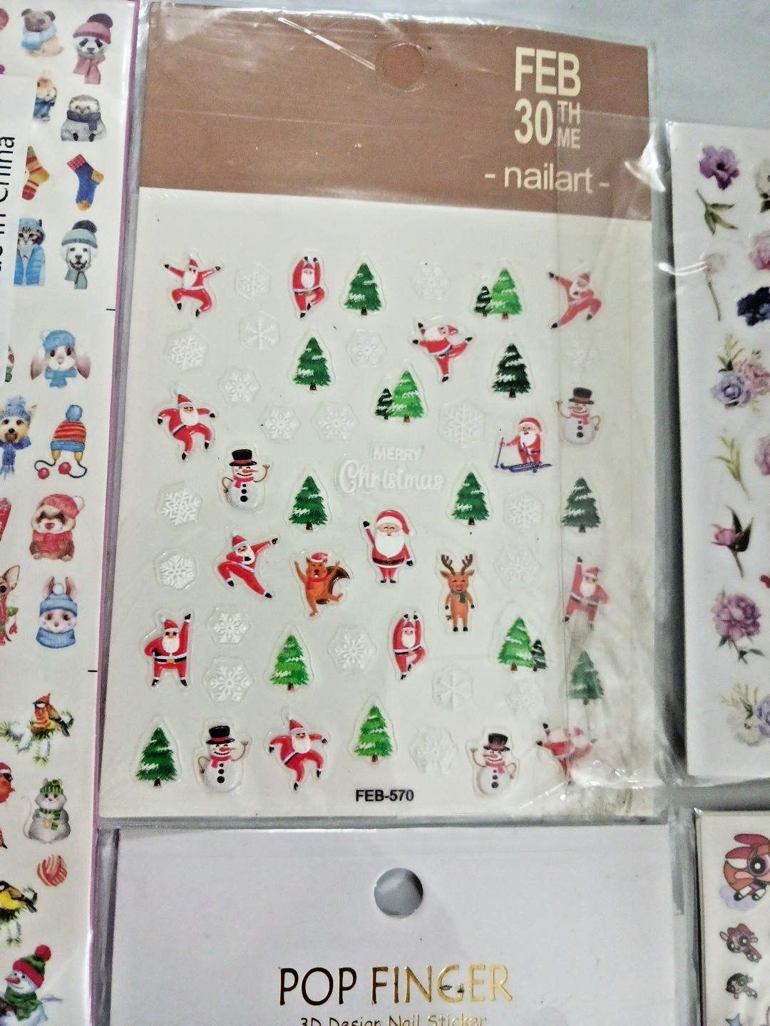 Nail Art Stickers. Large lot over 2000 decals. Mickey mouse, flowers, Christmas