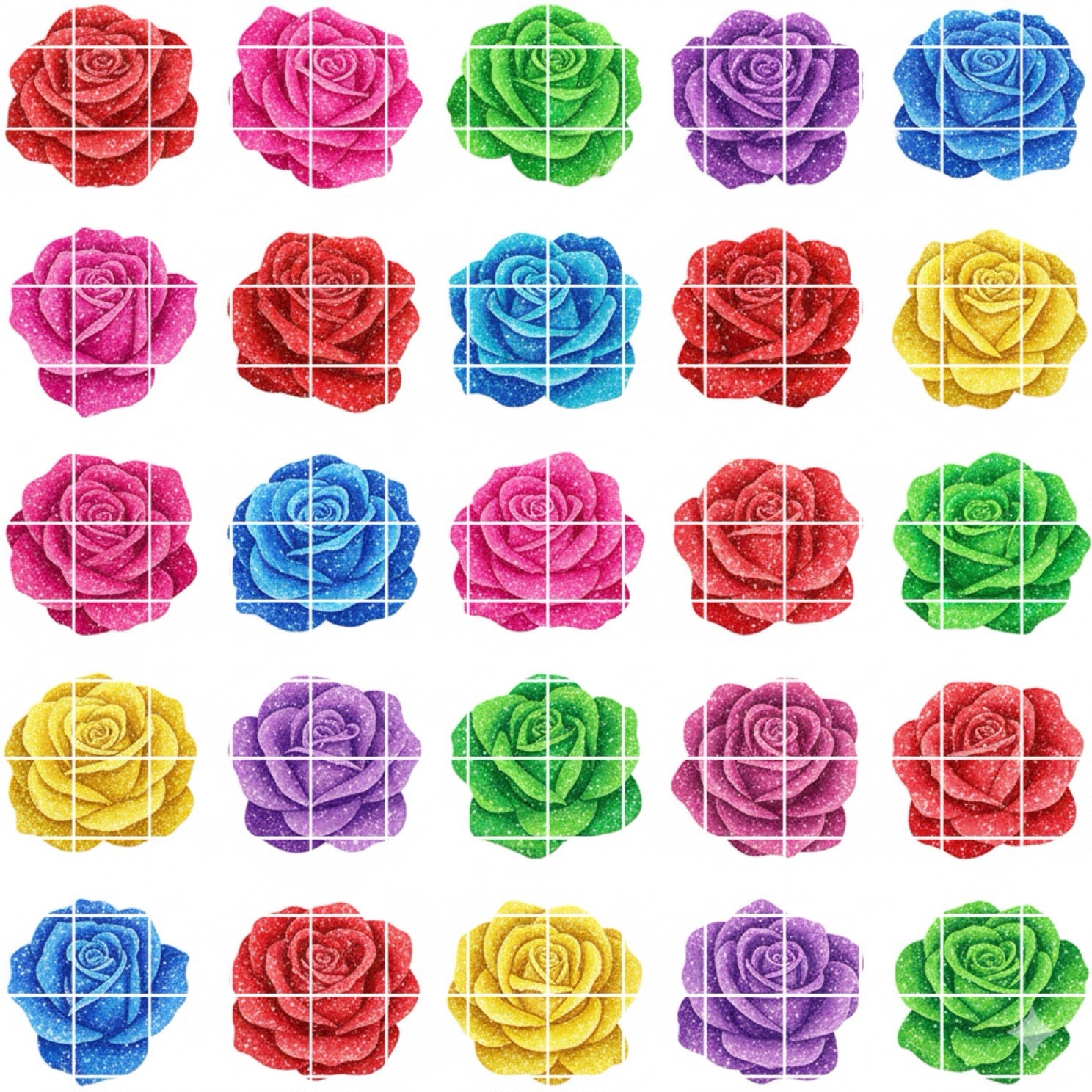 Glitter Roses Waterslide Finger Nail Decals Set Of 50 Instructions, Bonus