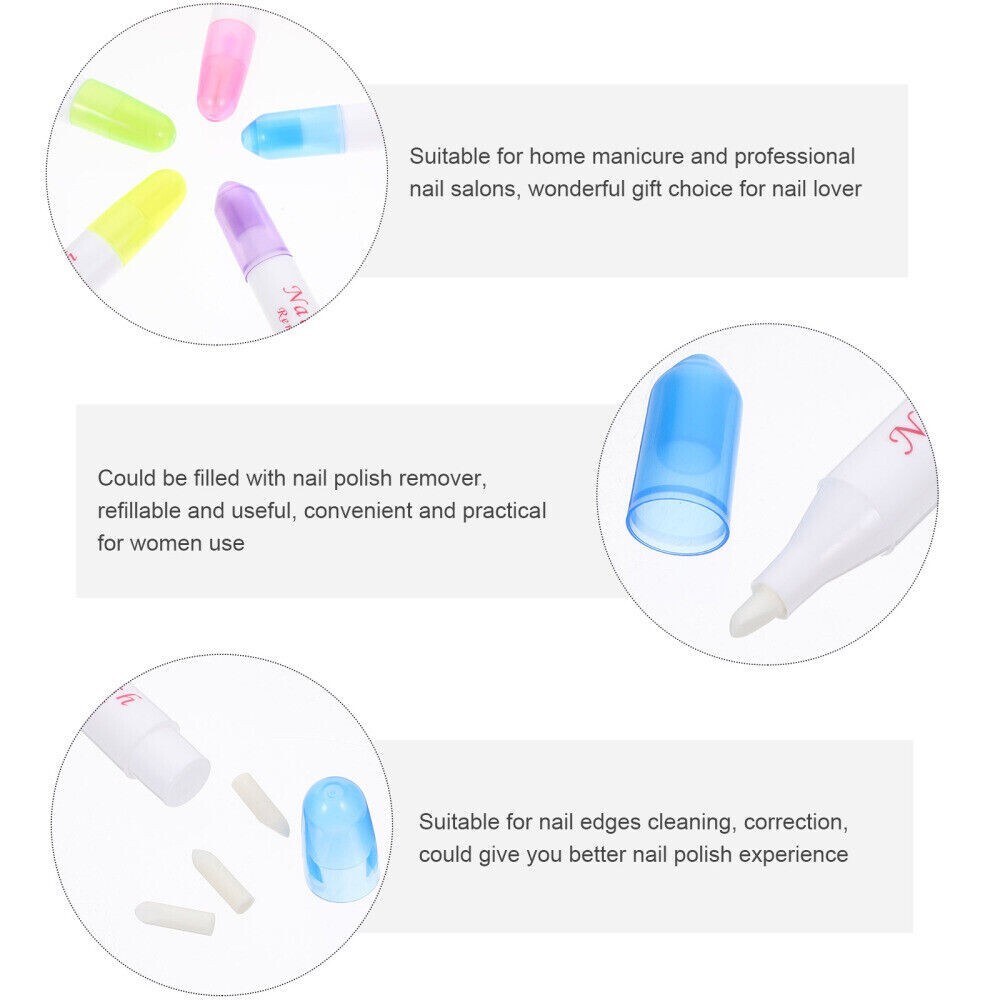 1 PC NAIL POLISH REMOVER Corrector Pen Art Varnish Correction Pens+ 3 Tips FREE