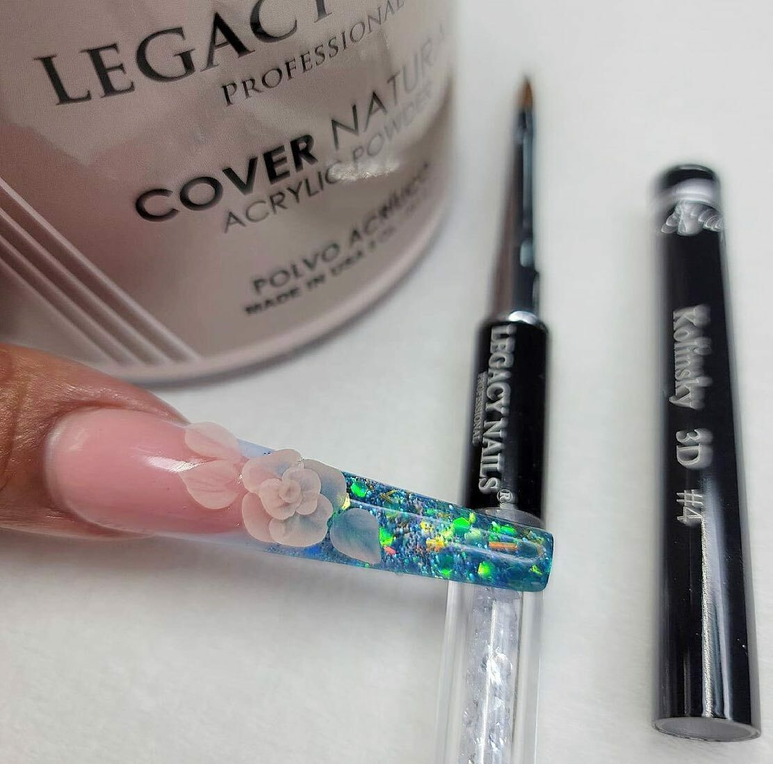 Professional Nail Art Brush 3D #4 Acrylic Kolinksy by Legacy Nails