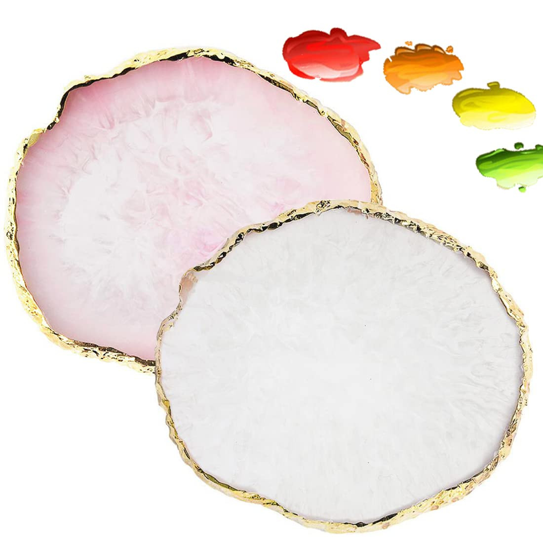Resin Nail Art Palette, Nail Painting Mixed Color Palette, Gilded Edge Nail Gel