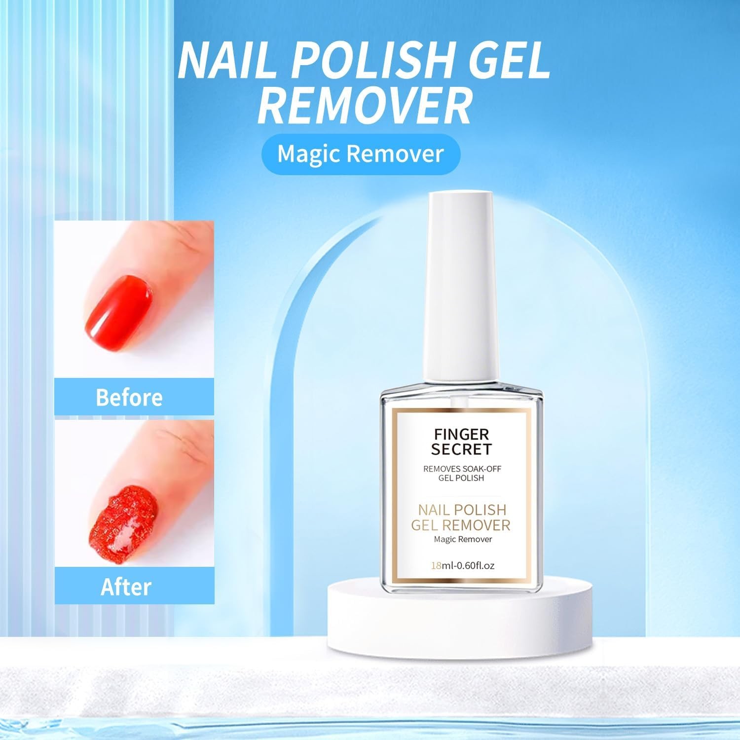 Finger Secret 18ml Magic Remover Gel Polish – Quick 1.2 Fl Oz (Pack of 1)