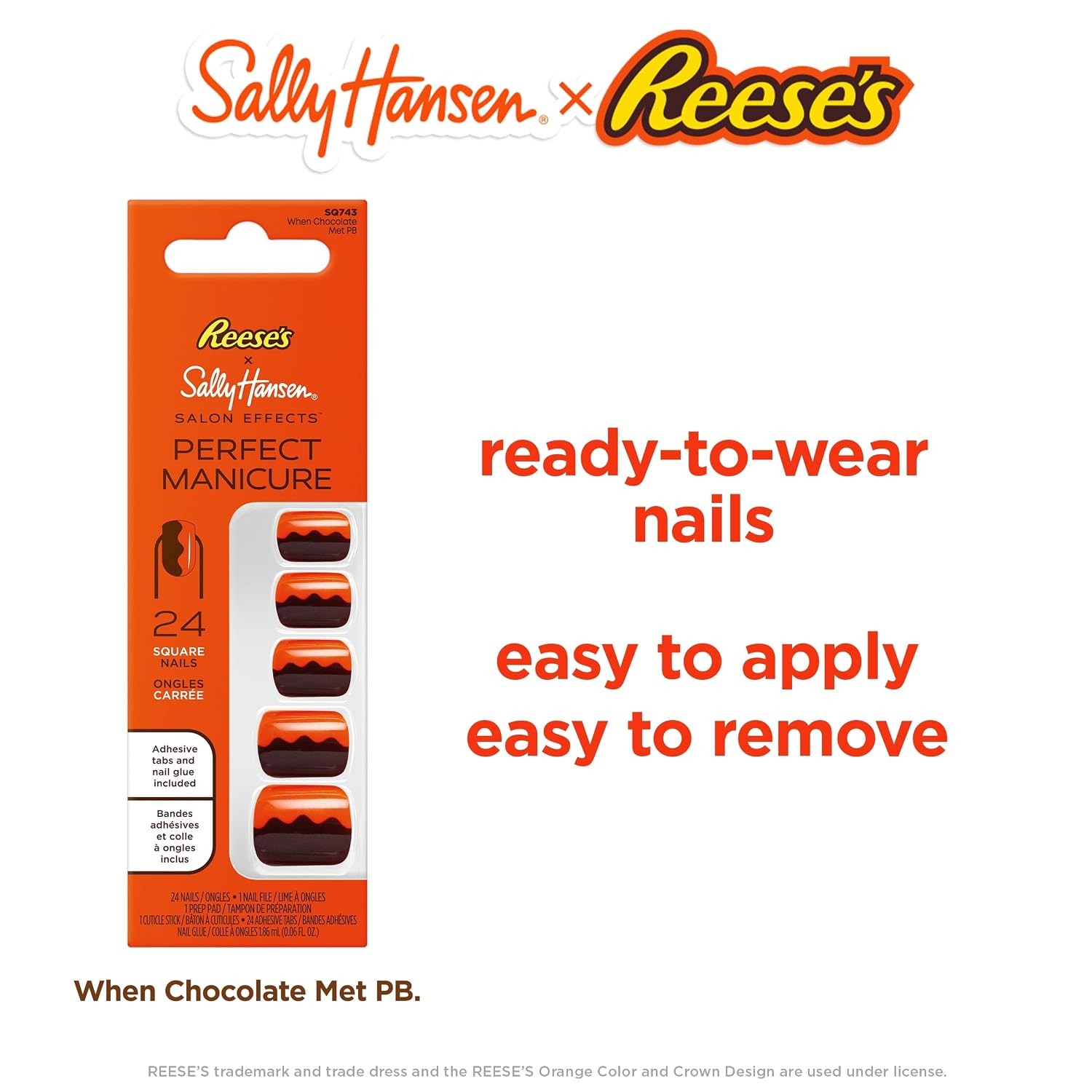 Sally Hansen x Reese’s Salon Effects Perfect Manicure Nails Chocolate Met PB 2pk