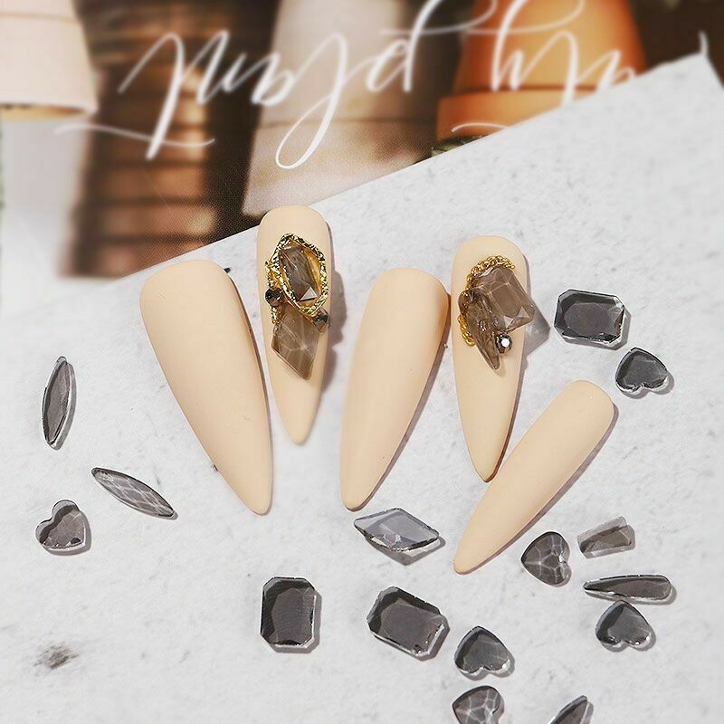 50PCS Flat Back Crystal 3D Mixed AB Nail Art Phone Case Decoration Bead DIY NH4
