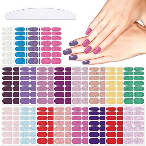 20 Sheets 280 Pcs Mix-Color Nail Style 4 Vibrant Color Glitter Fingernail